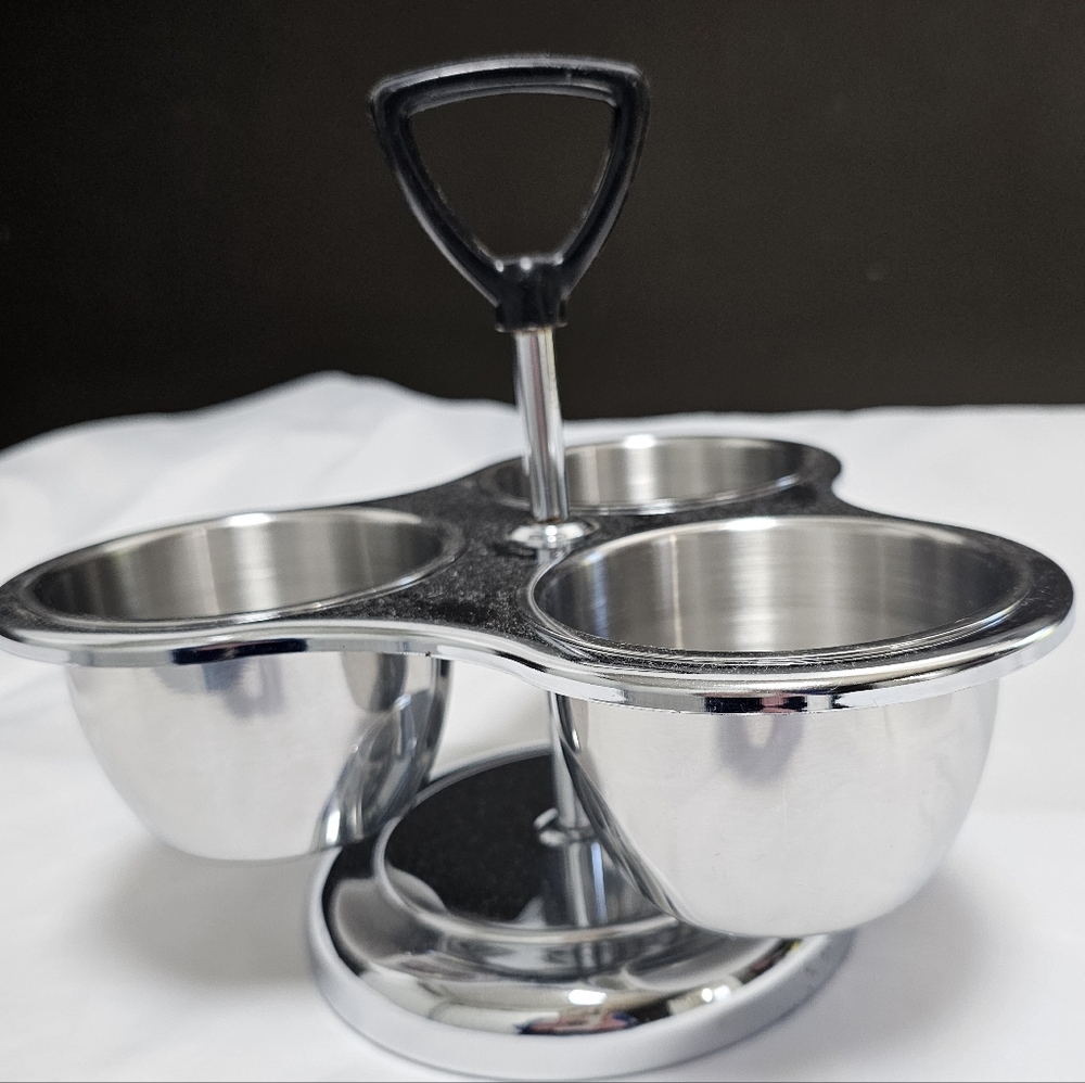 Vintage MTM Bloomfield Stainless Steel Trio Relish Dish Tray